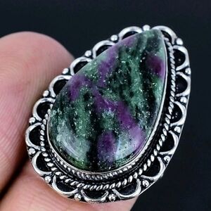 Ruby Zosite Gemstone 925 Sterling Silver Handmade Ring